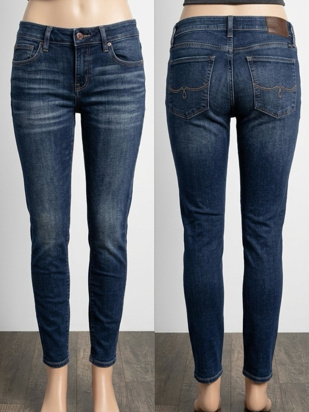 Lucky Brand Blue Straight Jeans with Natural Distressing